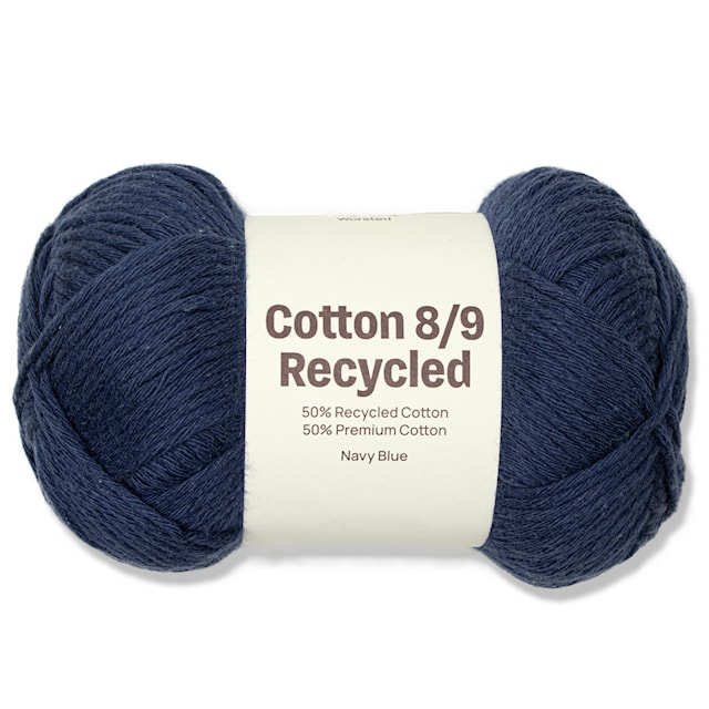 Cotton 8/9 Garn 100g Recycled Navy A081 Adlibris