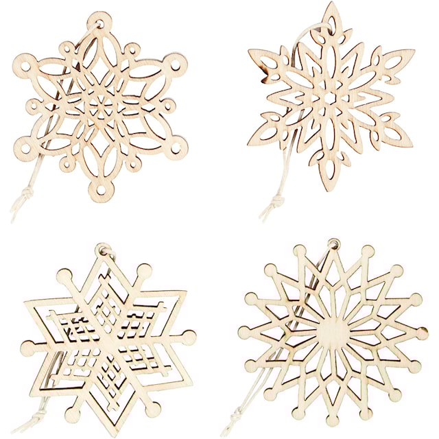 Produktbild 3 för Trähängen Ornament diameter 7 cm 8-pack