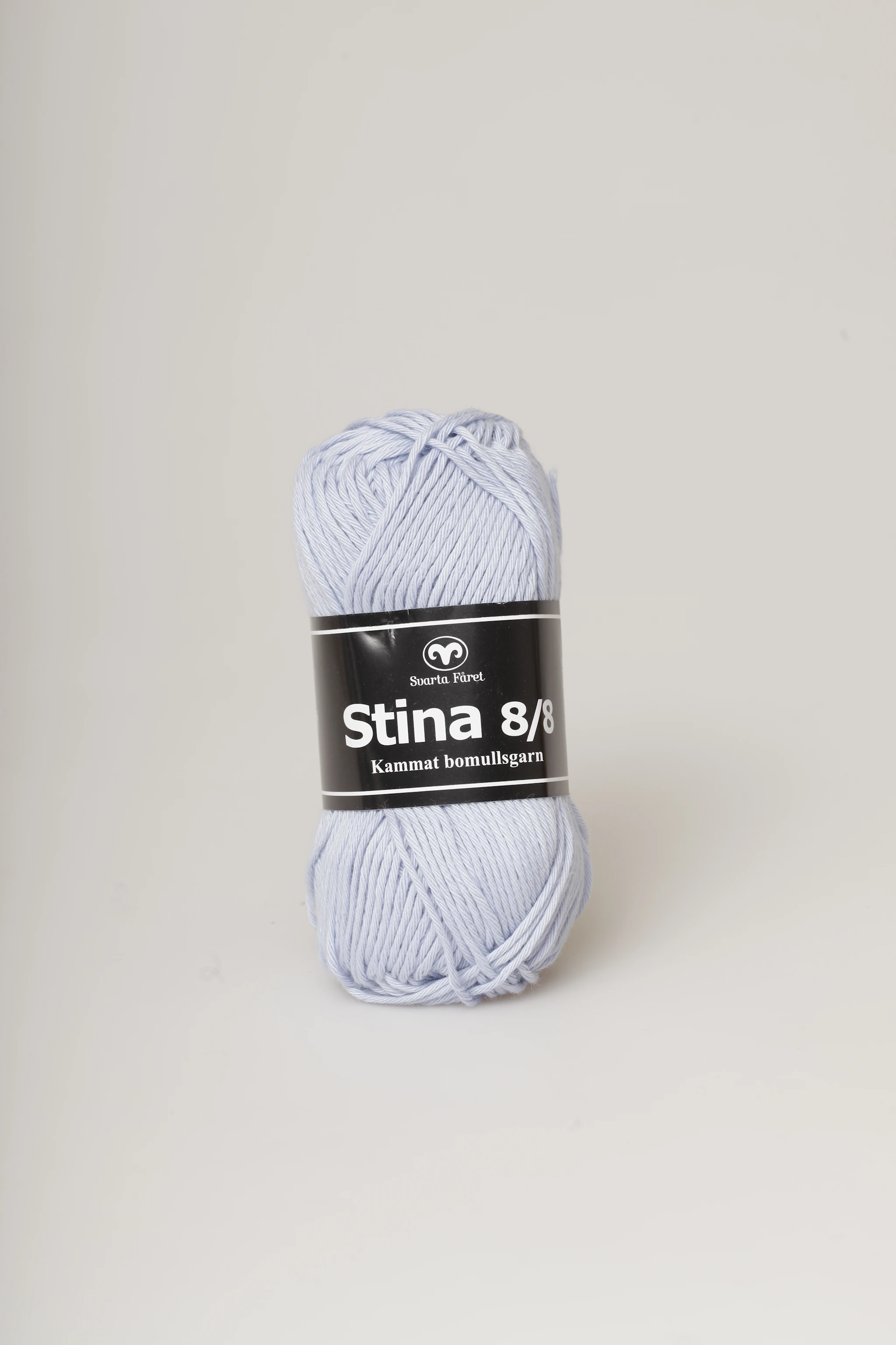 Produktbild för Stina 8/8 Garn Bomull 50 g Svarta Fåret