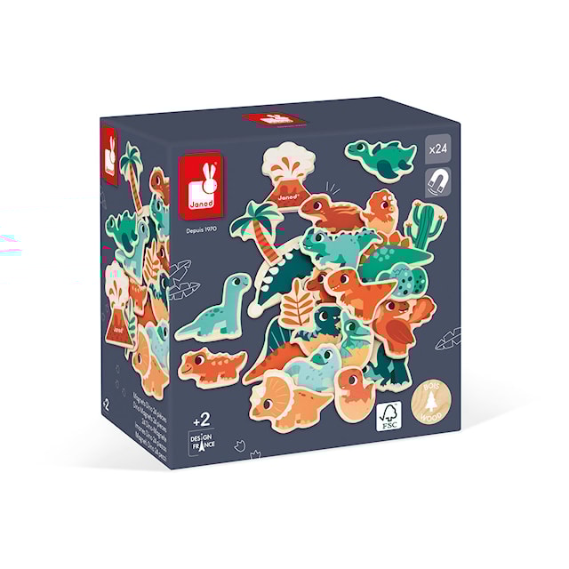 Produktbild 1 för Magneter Dinosaurier 40 Bitar Janod