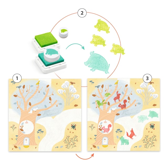 Produktbild 1 för Pyssla och Stämpla Djuren i Skogen Djeco