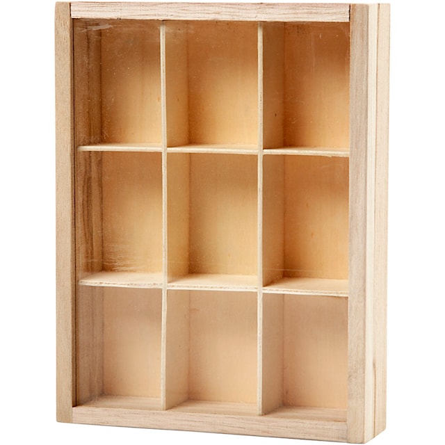 Tuotekuva 5 - Lokerikko liukuvalla lasikannella, S: 3,5 cm, koko 17x13 cm, 1 kpl