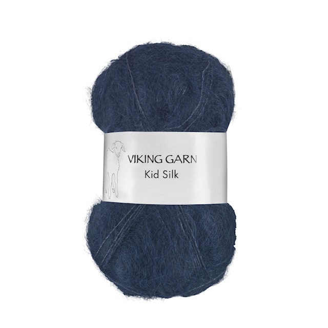 Kid/Silk Garn 25 g Mörk Gråblå 323 Viking Garn