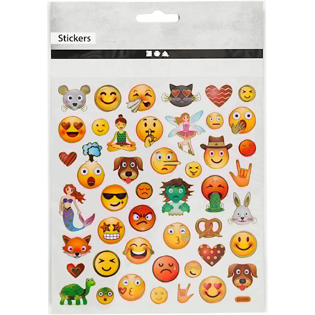 Produktbilde 3 for Klistremerker, emojis, ark 15x16,5 cm, 1 ark
