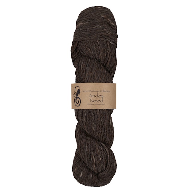 Andes Tweed  Alpaca, ull 50 gr Mørk brun 208, Viking Snorre