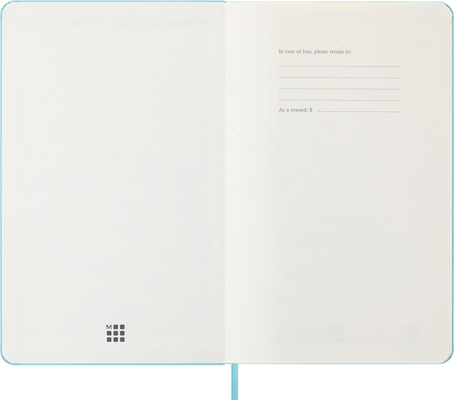 Produktbild 5 för Kalender 2026 Classic Hard 12M Week Note Large Aquamarine Moleskine