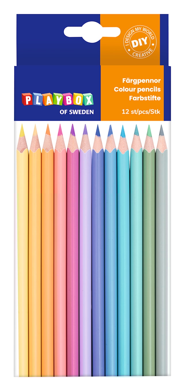 Pastellivärikynät Kolmikulmaiset 12 kpl Playbox