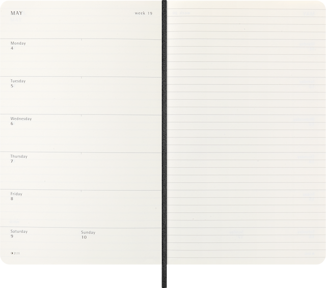 Tuotekuva 4 - Kalenteri 2026 Classic Soft 12M Week Note Large Musta Moleskine