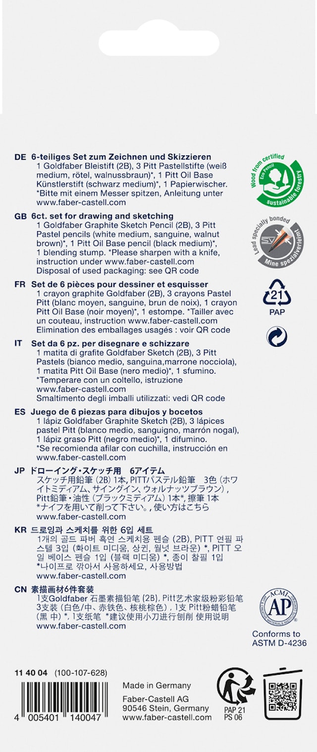 Produktbild 2 för Skiss Set 6-p Goldfaber Classic, Faber-Castell