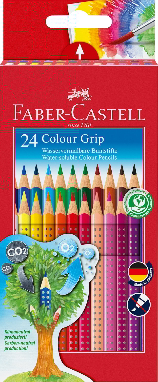 Produktbild 1 för Akvarellpennor Colour Grip 24-pack Faber-Castell