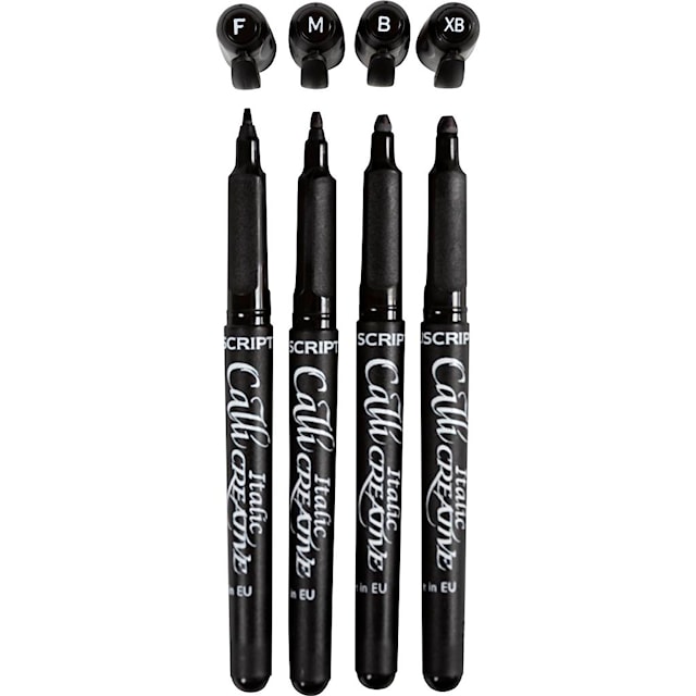 Produktbild 6 för Kalligrafipennor Tusch 1,4-4,8 mm Svart 4 Storlekar