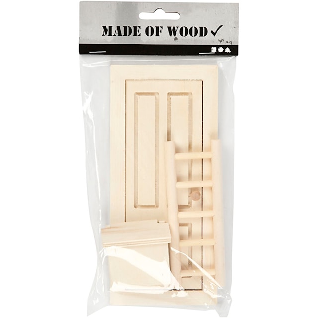 Produktbild 3 för Pyssla Nissedörr i plywood med stege och brevlåda Creativ Company