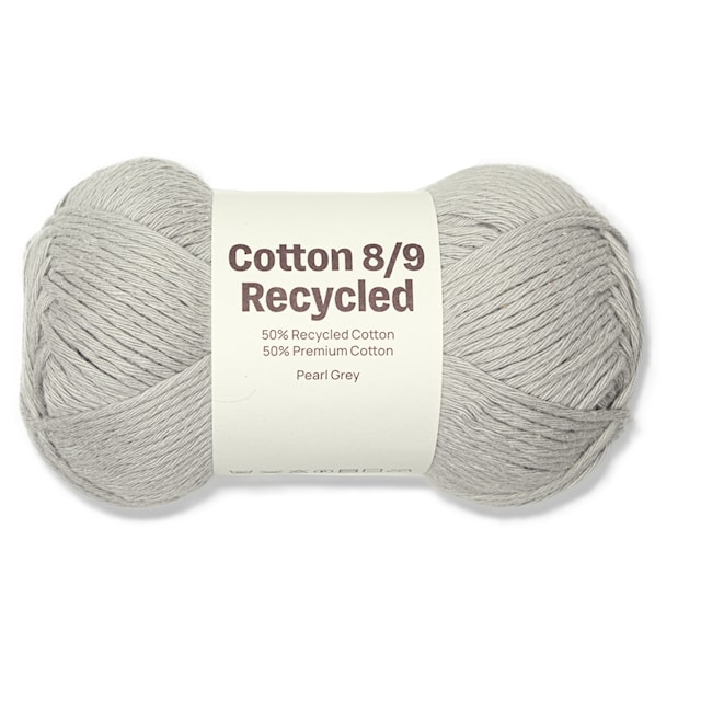 Cotton 8/9 Garn 100g Recycled Pearl Grey A827 Adlibris