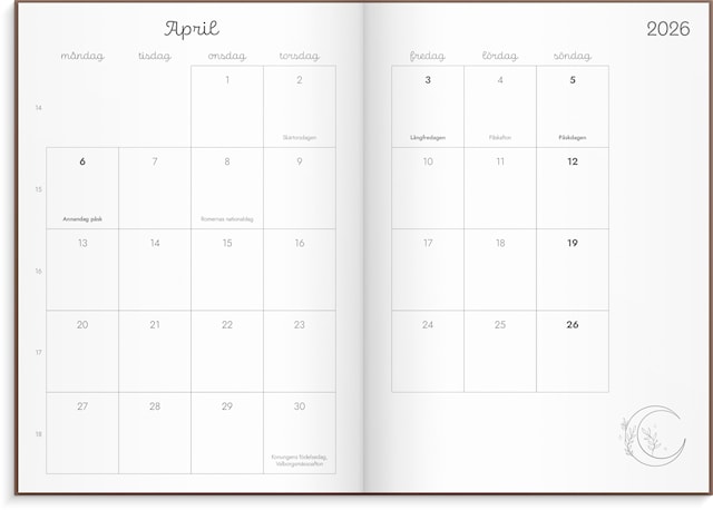 Produktbilde 2 for Kalender 2026 A5 Doodle inbunden Burde