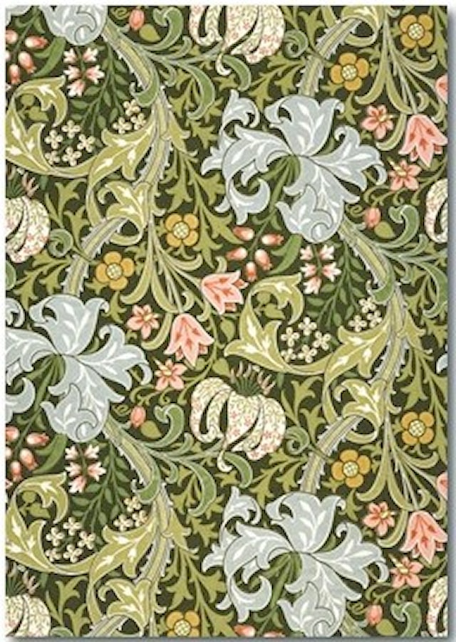 Produktbilde 1 for Skrivebok A5 William Morris, Golden Lily, Linjert, 96 s.