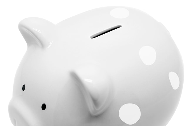 Produktbilde 2 for Spargris Medium Polka Dot Grå