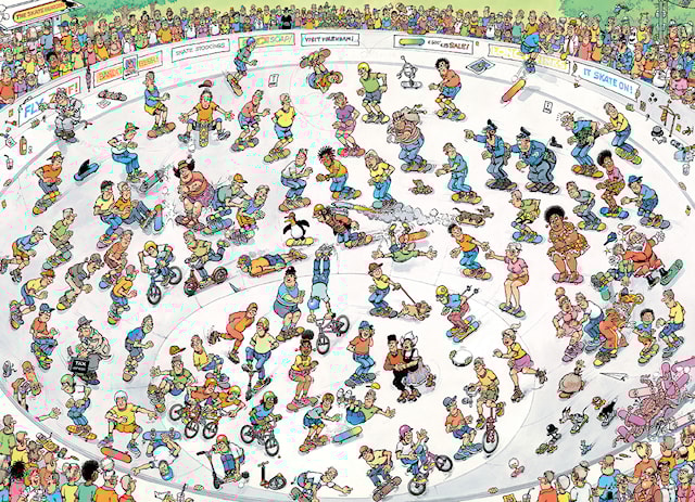 Tuotekuva 2 - Jan Van Haasteren Riding The Skate Bowl Palapelit 1000 palaa, Jumbo