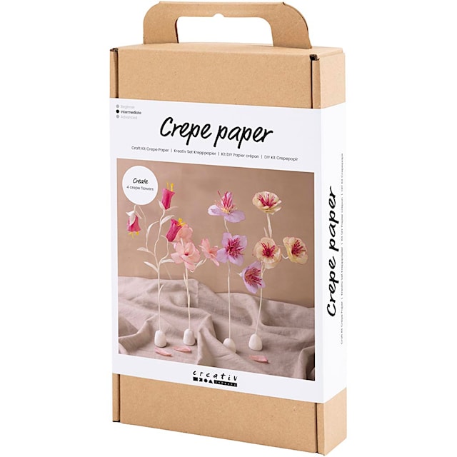 Produktbilde 2 for DIY Kit Kreppapir, Blomster, pastellfarger, 1 pk.