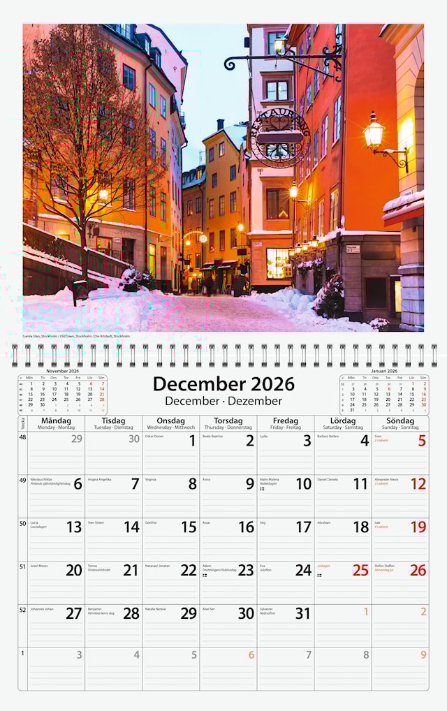 Produktbilde 2 for Veggkalender Sverige Severdigheter 25/26 Almanacksförlaget