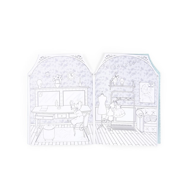 Produktbilde 5 for Malerbok med klistremerker - Dansestudio Moulin Roty