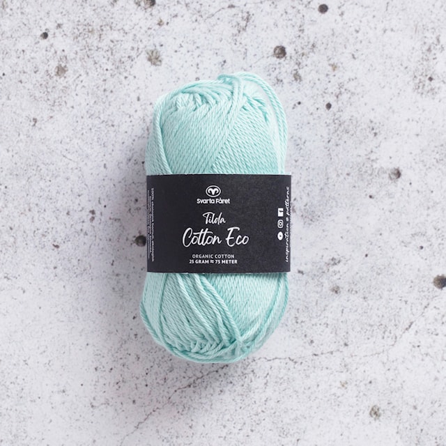 Tilda Cotton Eco puuvillalanka 25 gr Fresh Mint (426281) Svarta Fåret