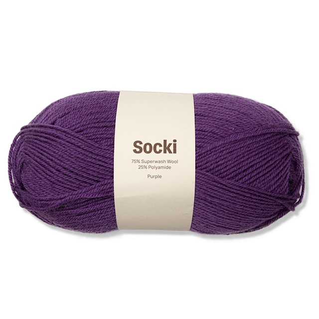 Socki Garn Enfärgat Ullmix 100 g Purple A142 Adlibris