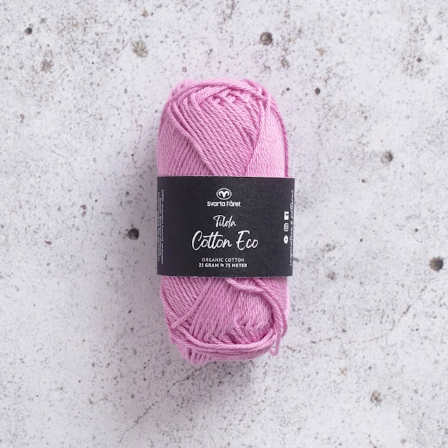 Tilda Cotton Eco Bomullsgarn 25 gr  (Super Pink (426248) Svarta Fåret