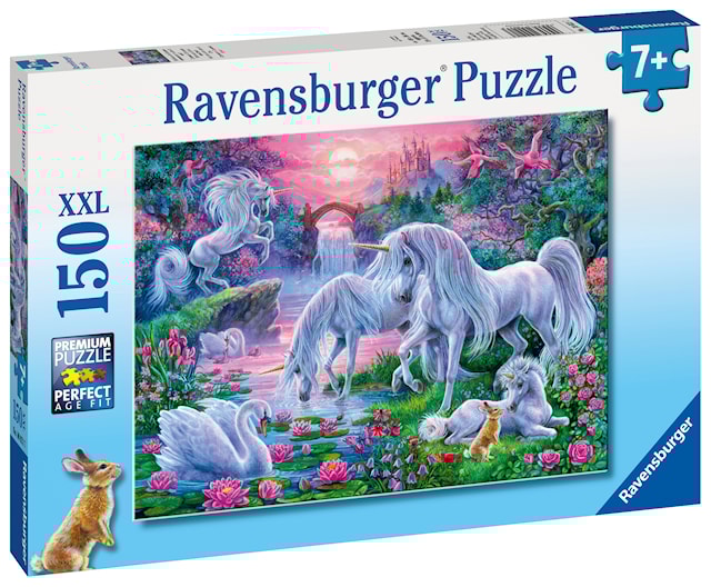 Tuotekuva 1 - Unicorns in the Sunset Glow, Palapeli, 150 palaa, Ravensburger