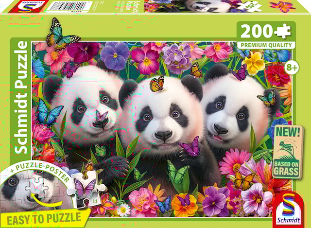 Produktbild 1 för Panda Trio Pussel 200 Bitar Schmidt