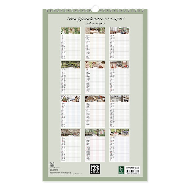 Produktbild 2 för Familjekalender Vägg 25/26 Design Kajsa Hagelin Paperstyle