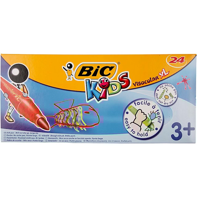 Tuotekuva 3 - BIC Visa Color-tussi, paksuus 3 mm, värilajitelma, 24 kpl/ 1 pkt