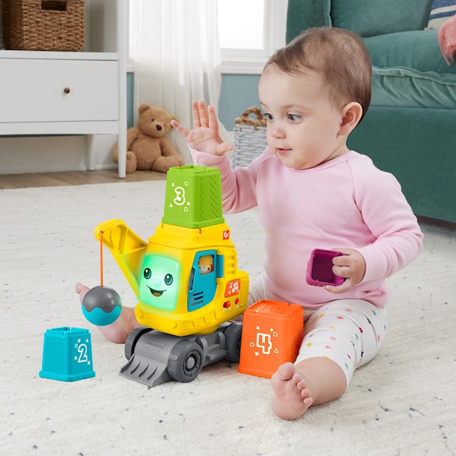 Produktbild 5 för Fisher-Price Count And Stack Crane Interaktiv Grävmaskin (SE/FI/NO/DK)