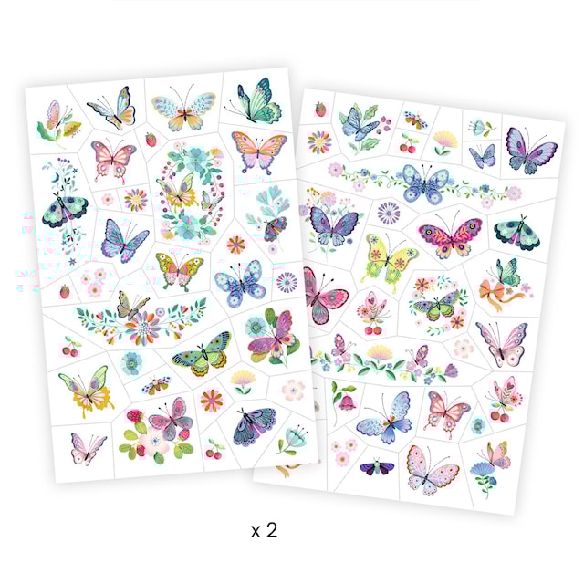 Produktbilde 2 for Tatoveringer Sommerfugler 50-pack Djeco