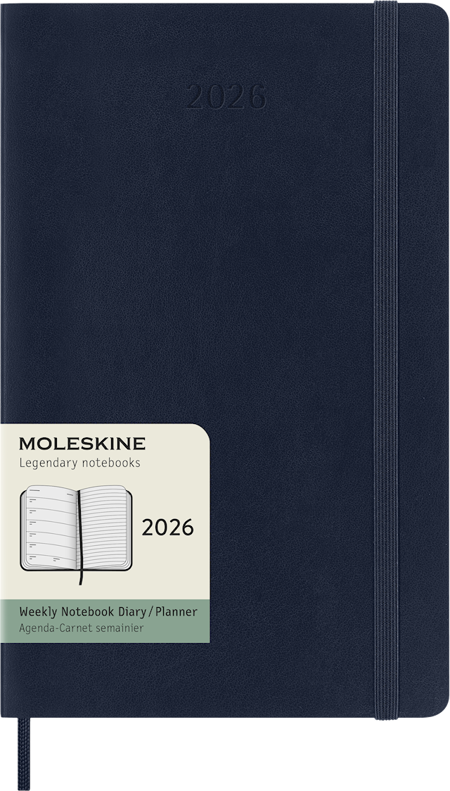 Tuotekuva 1 - Kalenteri 2026 Classic Soft 12M Week Note Large Sapphire Blue Moleskine