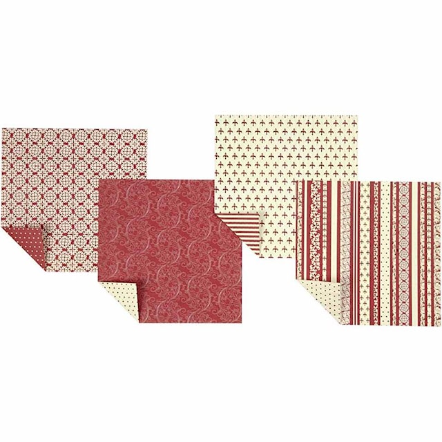 Produktbild 4 för Origamipapper röda och vita 15x15 cm 80 g 50 ark