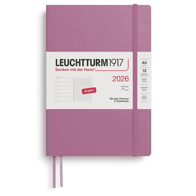 Weekly Planner & Notebook 2026 A5 Soft Dusty Rose Leuchtturm1917
