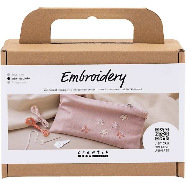 Produktbild 2 för Mini DIY Kit Broderi, Kuvertväska, dusty rose, 1 förp.