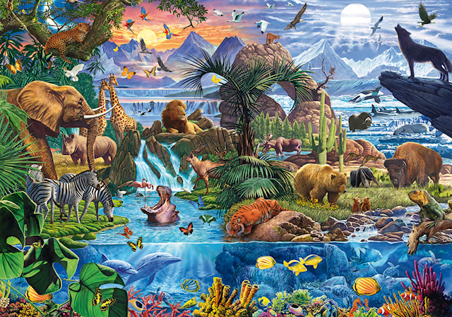 Produktbilde 2 for Puslespill Panorama of the animal world 1500 brikker Schmidt