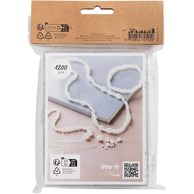 Produktbilde 3 for DIY Mix Smykker, Halskjede og armbånd, ca. 1200 stk., hvit perlemor, 1 pk.