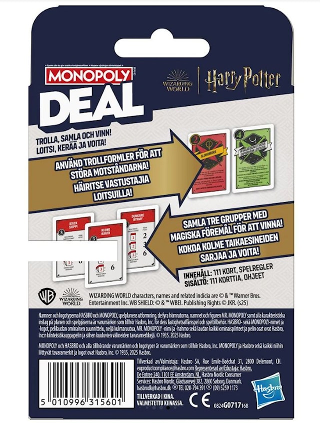 Produktbilde 3 for Monopoly Deal Harry Potter (SE/FI) Hasbro