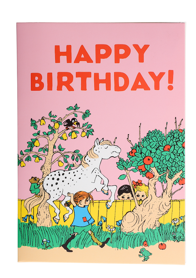 Produktbild 1 för Födelsedagskort Happy Birthday 10x17 Pippi Långstrump