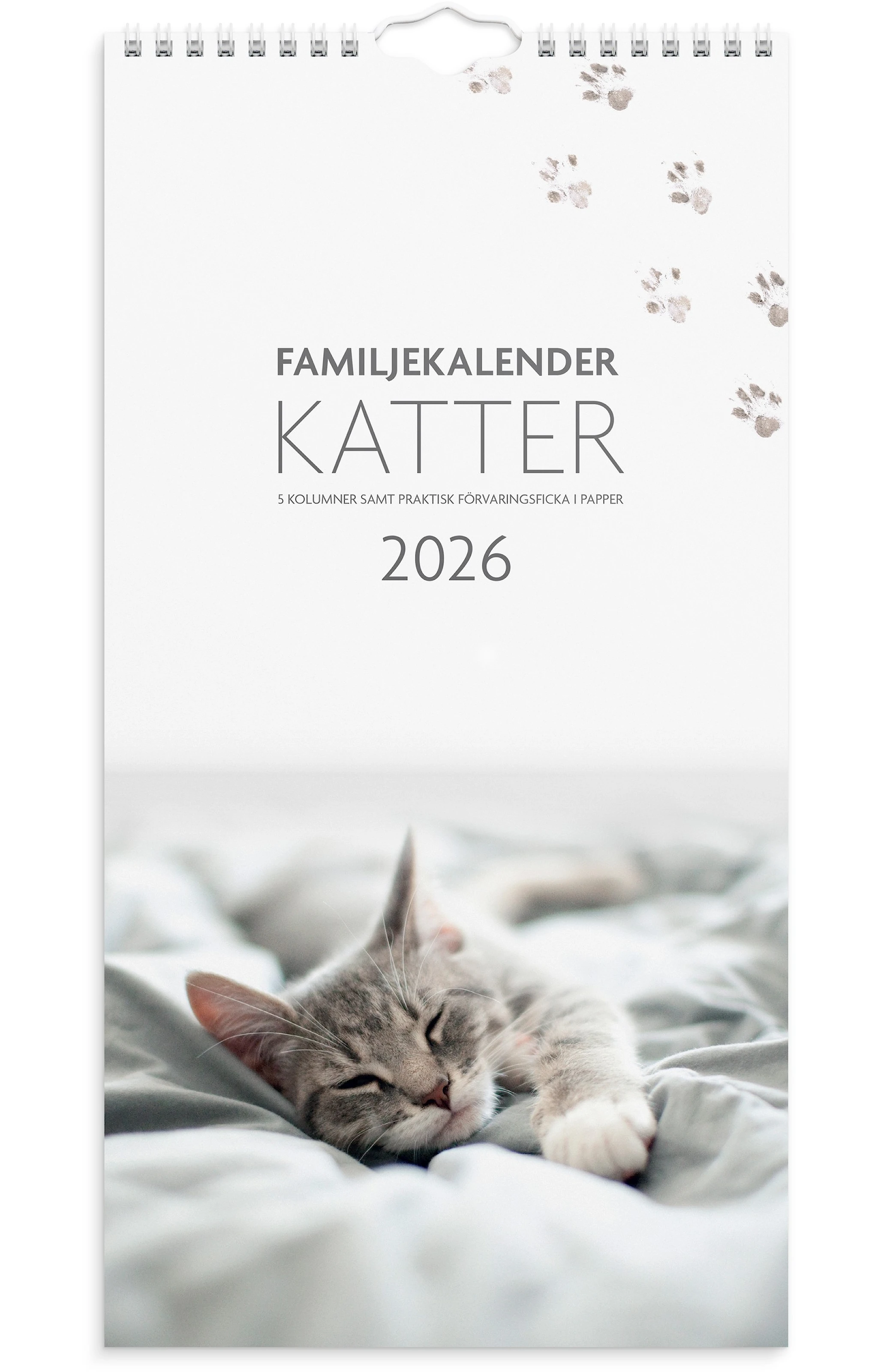 Produktbilde for Familjekalender 2026 Katter 220x430 mm Burde