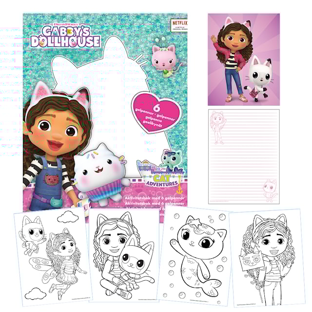 Produktbild 2 för Gabbys Dollhouse Aktivitetsbok med Gelpennor