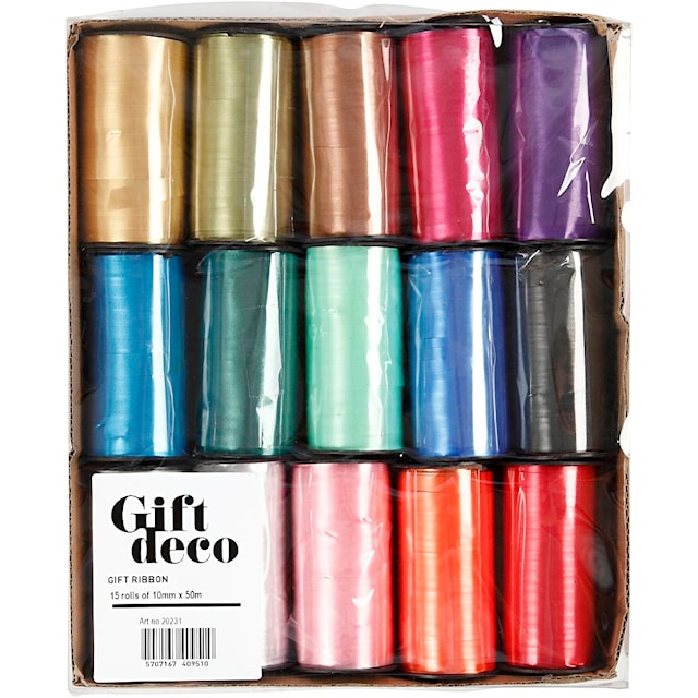 Produktbild 4 för Presentsnöre Mix 15x50 m