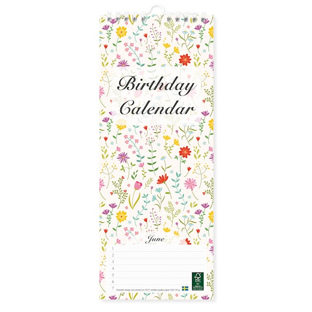 Produktbild 1 för Födelsedagskalender Vägg Paperstyle
