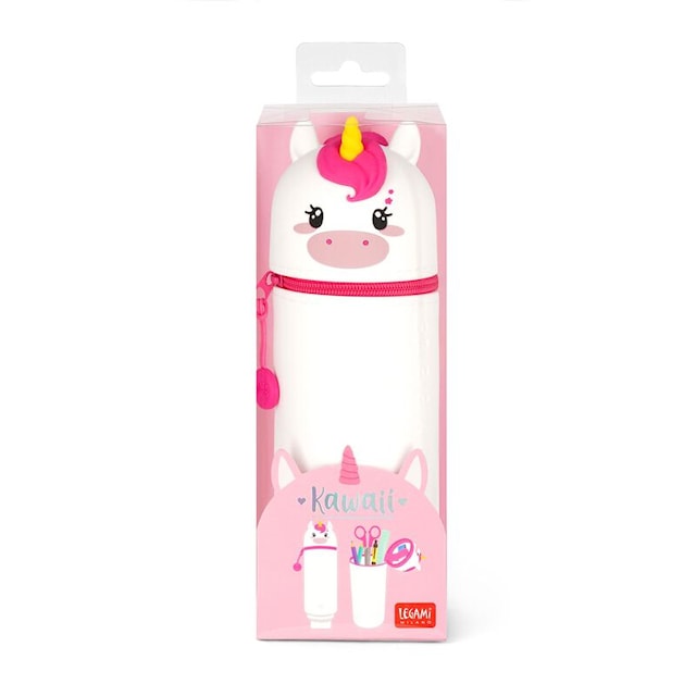 Produktbild 3 för Pennfodral Unicorn Av Silikon Med Dragkedja 18,5 cm Kawaii