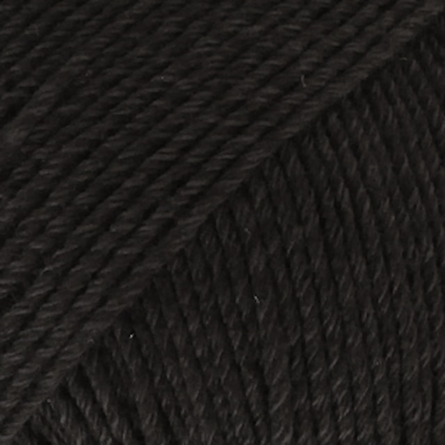 Cotton Merino Uni Colour Garn Ullmiks 50 g Sort 02 Drops