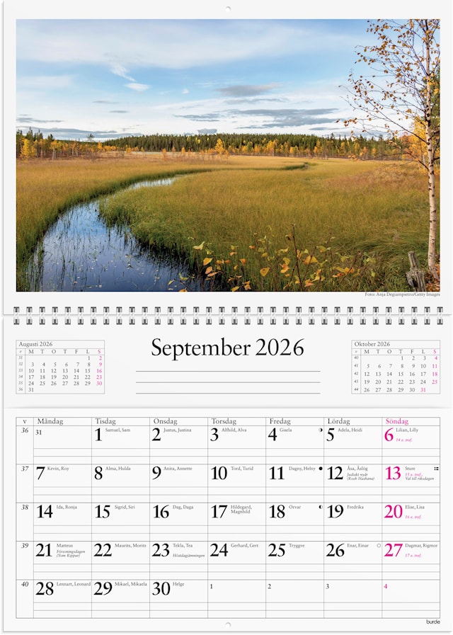 Produktbild 2 för Väggkalender 2026 Väggficka 250x176 mm Burde