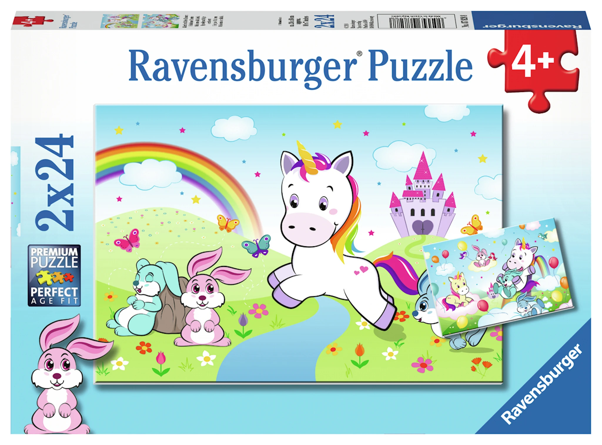 Produktbild för Enhörning Pussel 2x24 bitar Ravensburger