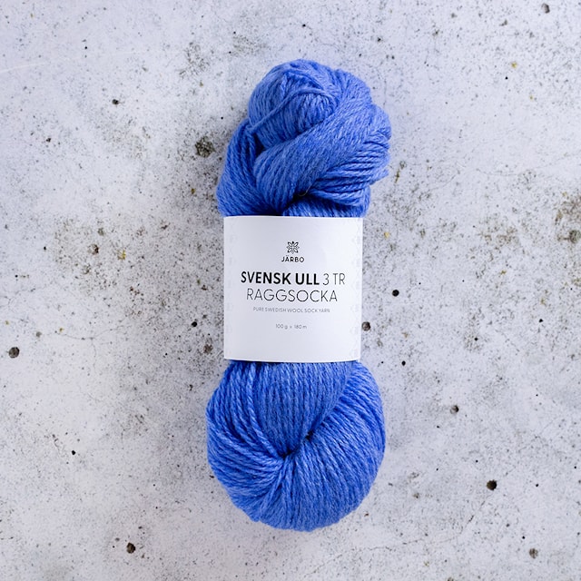 Svensk Ull 3tr Raggsocka 100 gr Blå Jungfrun 203 Järbo